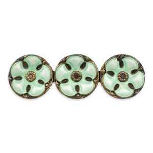 Vintage Andresen & Scheinpflug Floral Brooch Mint Green Enamel Sterling Silver
